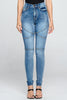 Med/ Light Blue Straight Cutting Slim Straight Jeans