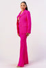 Hot pink sexy cutout two piece suit