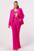 Hot pink sexy cutout two piece suit