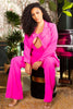 Hot pink sexy cutout two piece suit