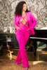 Hot pink sexy cutout two piece suit