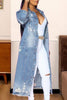 Distressed Jean Duster Full Length Jacket