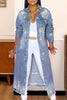 Distressed Jean Duster Full Length Jacket