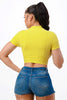 SOLID RIBBED CROP TOP WITH BRA OUTLINE